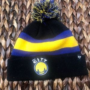 Golden State Warriors Cuffed Knit Hat With Pom